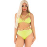 Leg Avenue - Top & Culotte Jaune Avec Bretelles